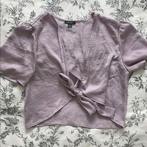 silky cropped blouse